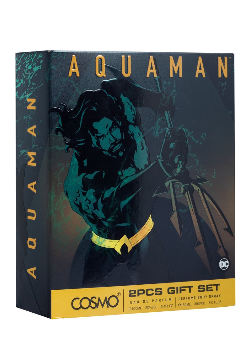 COSMO Cosmo WB 2 Piece Gift Set Aquaman 100ml Edp + 150ml Body Spray  - Image 2