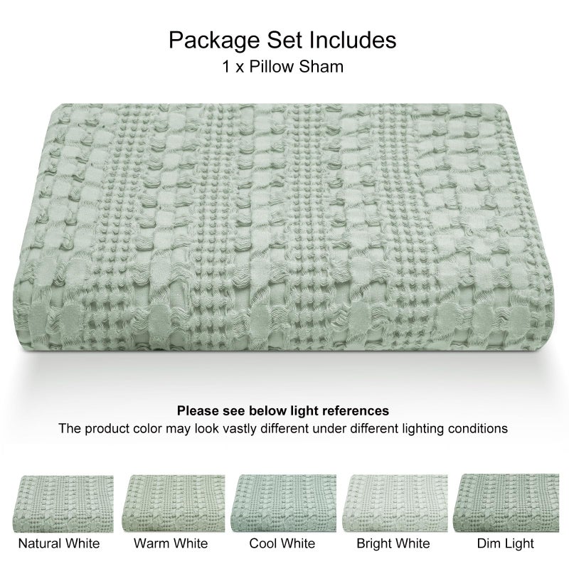 Phf 100% Cotton Waffle Body Pillowcase With Zipper  1 Pack 20"" X 54"" Soft Skin-Friendly Pillow Sham  No Filling  Aesthetic Woven And Breathable Waffle Weave Body Pillow Cover For Bed  Mint Green - Image 5