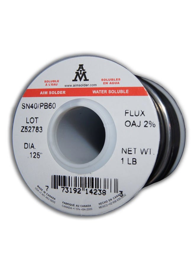 Aim 40/60 Acid Core Flux 0.125inch Solder Wire for General Purpose Repair (454gr / 16oz) - Image 1