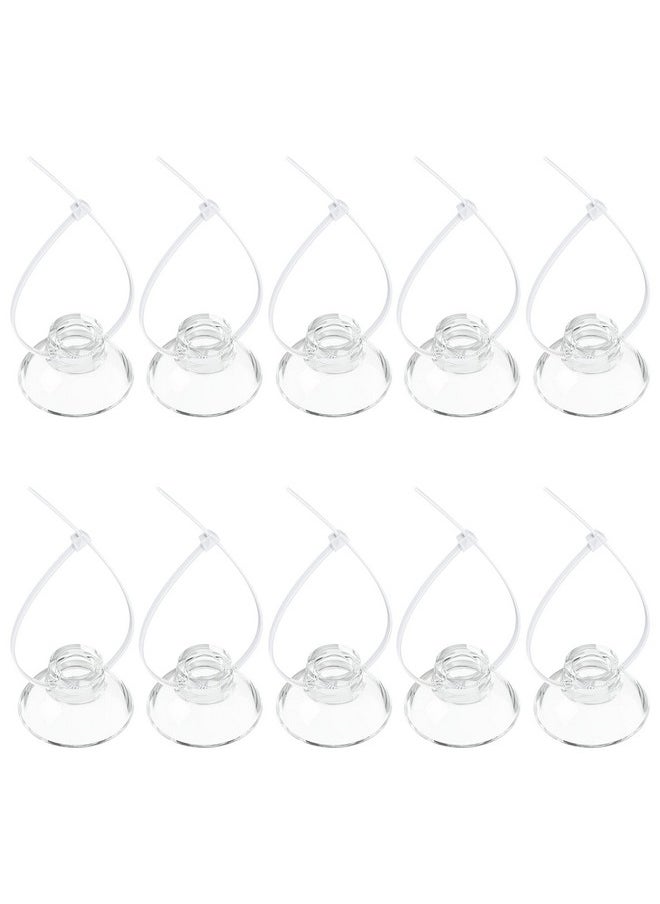 Pawfly Pawfly 10 Pack Suction Cups with 20 Pieces Adjustable Zip Ties for Aquarium Fish Tank Binding Moss Shrimp Dodging Nest  - Image 1