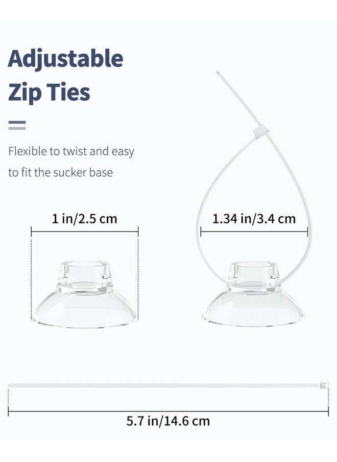 Pawfly Pawfly 10 Pack Suction Cups with 20 Pieces Adjustable Zip Ties for Aquarium Fish Tank Binding Moss Shrimp Dodging Nest  - Image 5