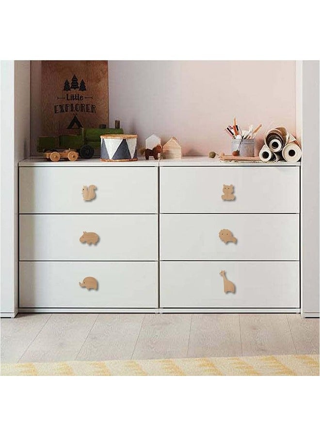 DAREU Wooden Forest Animal Cabinet Knobs (Set of 6) – Decorative Drawer Pulls & Kids Nursery Furniture Handles with Screws - Image 4
