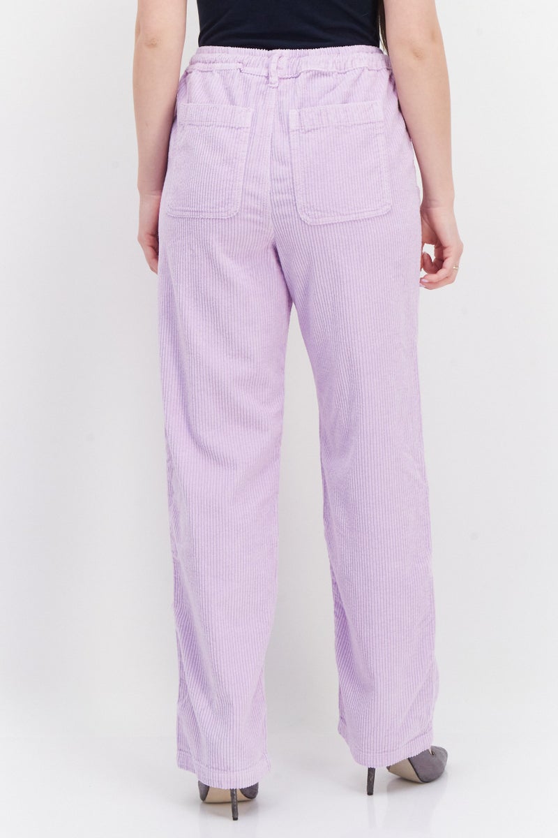RIVER ISLAND Women Drawstring Wide Leg Pants, Light Purple - Image 3