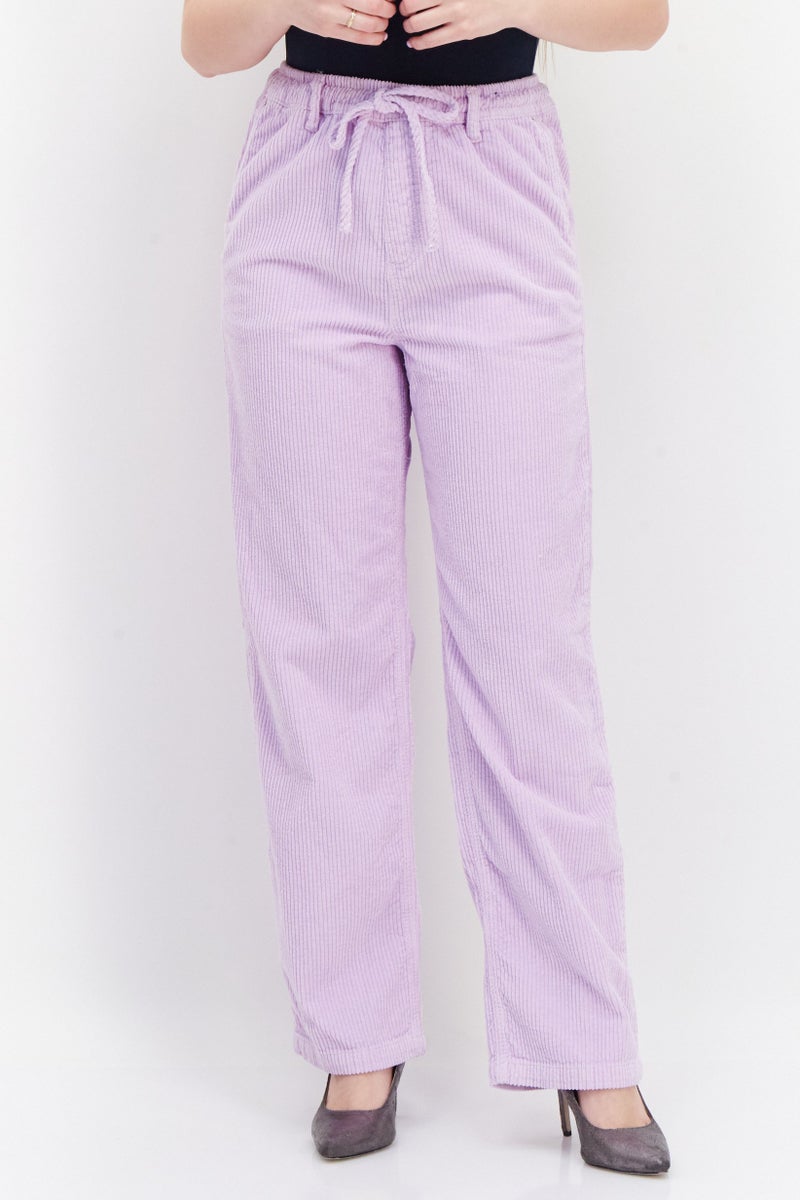 RIVER ISLAND Women Drawstring Wide Leg Pants, Light Purple - Image 1