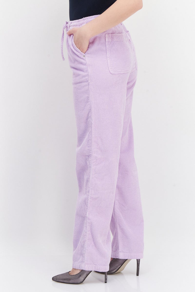 RIVER ISLAND Women Drawstring Wide Leg Pants, Light Purple - Image 4