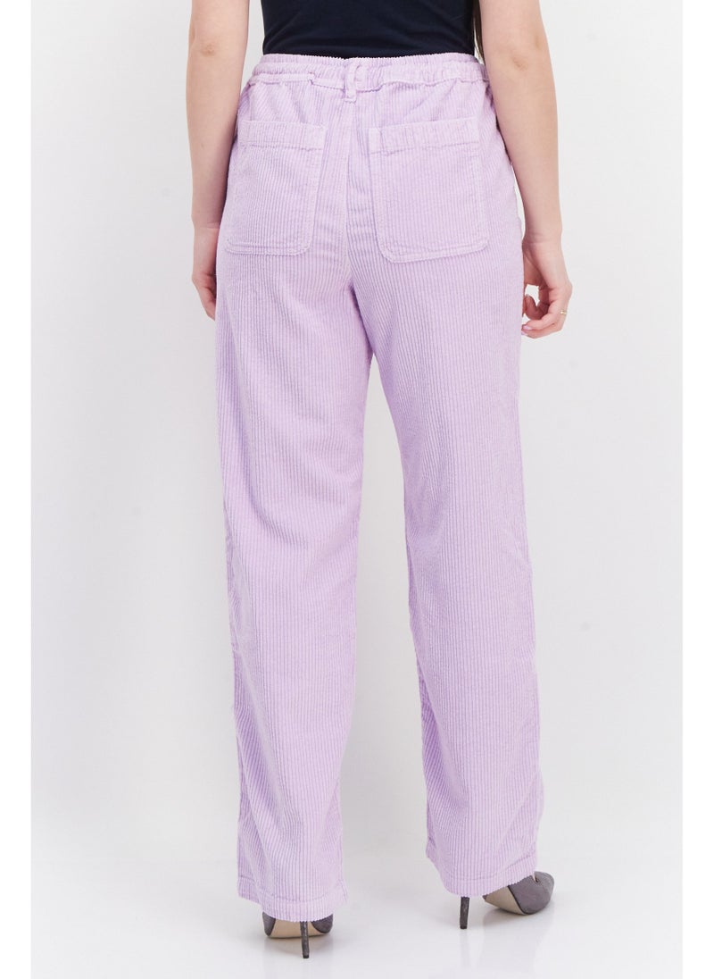 RIVER ISLAND Women Drawstring Wide Leg Pants, Light Purple - Image 5