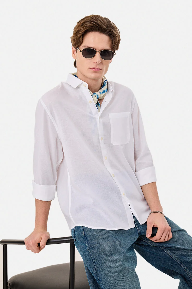SNITCH Linen Blend Regular Fit Shirt