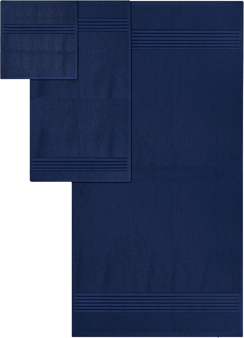 Utopia Towels 8-Piece Premium Towel Set, 2 Bath Towels, 2 Hand Towels, and 4 Wash Cloths, 100% Ring Spun Cotton Highly Absorbent Towels for Bathroom, Sports, and Hotel (Navy) - Image 2