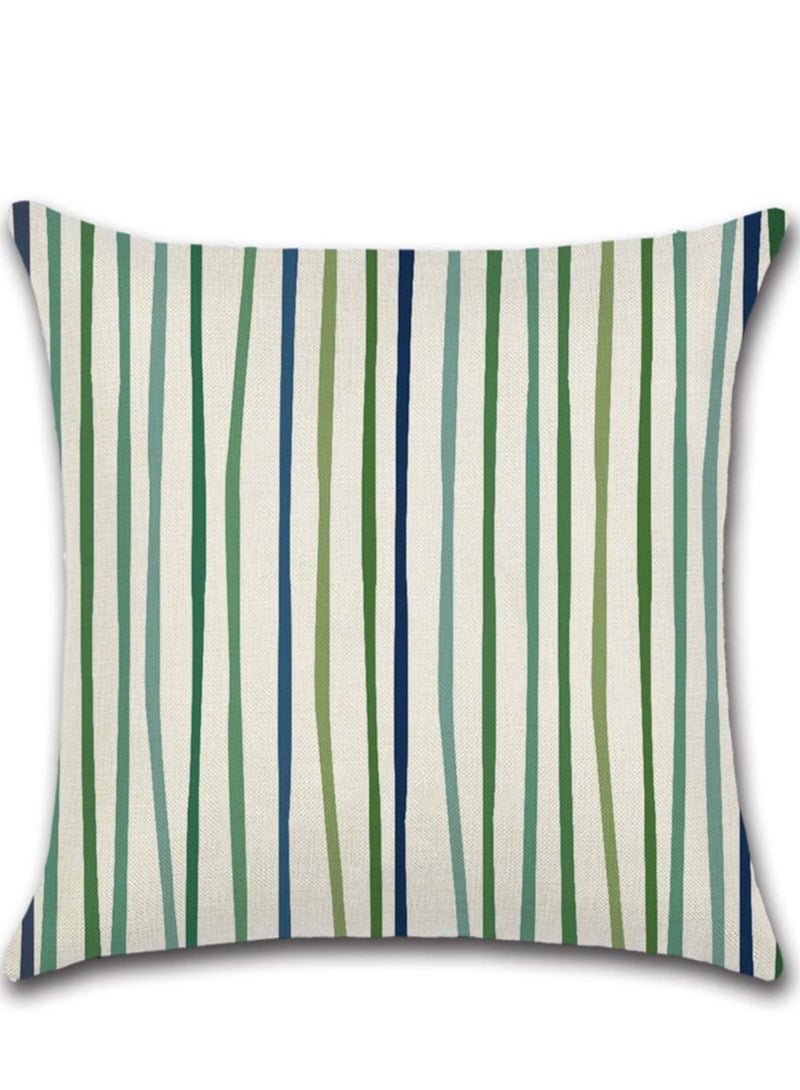 Excefore Outdoor Decorative Cushion Covers 45x45 cm Waterproof Pillow Covers Tropical Leaf Outdoor Cushions Patio Garden Geometric Pillowcases for Bench Sofa Home Decor Set of 4 - Image 4