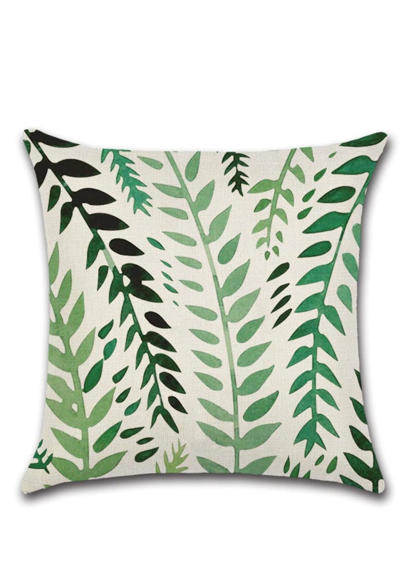 Excefore Outdoor Decorative Cushion Covers 45x45 cm Waterproof Pillow Covers Tropical Leaf Outdoor Cushions Patio Garden Geometric Pillowcases for Bench Sofa Home Decor Set of 4 - Image 5