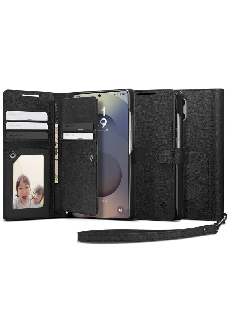 Spigen Wallet S for Samsung Galaxy S25 Ultra Case Cover Folio [7 Card Slots + Cash compartment] - Black  - Image 1