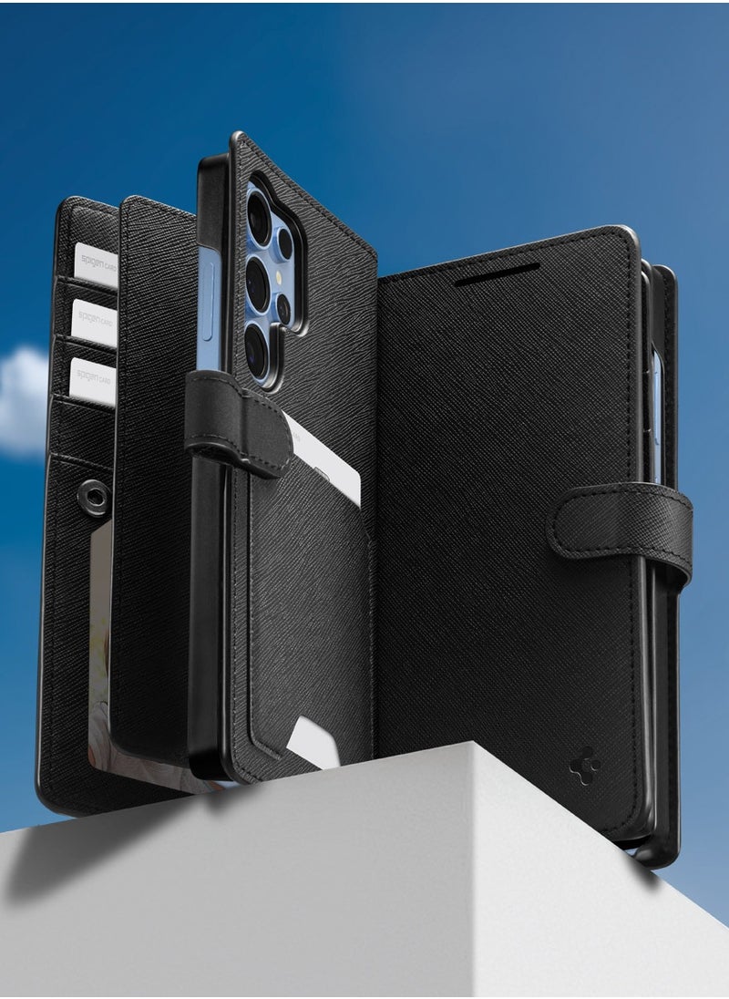 Spigen Wallet S for Samsung Galaxy S25 Ultra Case Cover Folio [7 Card Slots + Cash compartment] - Black  - Image 3