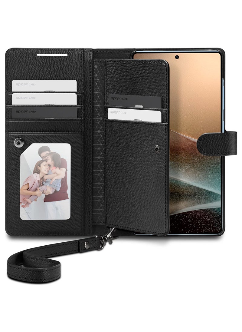 Spigen Wallet S for Samsung Galaxy S25 Ultra Case Cover Folio [7 Card Slots + Cash compartment] - Black  - Image 4