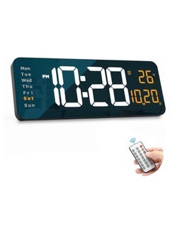 Generic Digital Wall Clock Large Display, 16.2" Large Digital Wall Clock with LED Display Remote Control, Automatic Brightness Dimmer Big Clock with Date Week Temperature  - Image 1