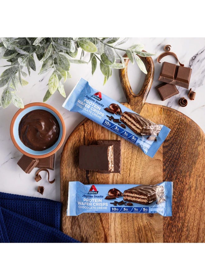 Atkins Anytime Snacks Protein Wafer Crisps Chocolate Creme 5 Bars 1.27 oz (36 g) Each - Image 1
