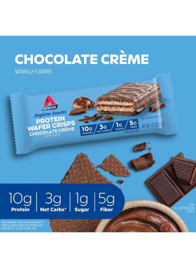 Atkins Anytime Snacks Protein Wafer Crisps Chocolate Creme 5 Bars 1.27 oz (36 g) Each - Image 3