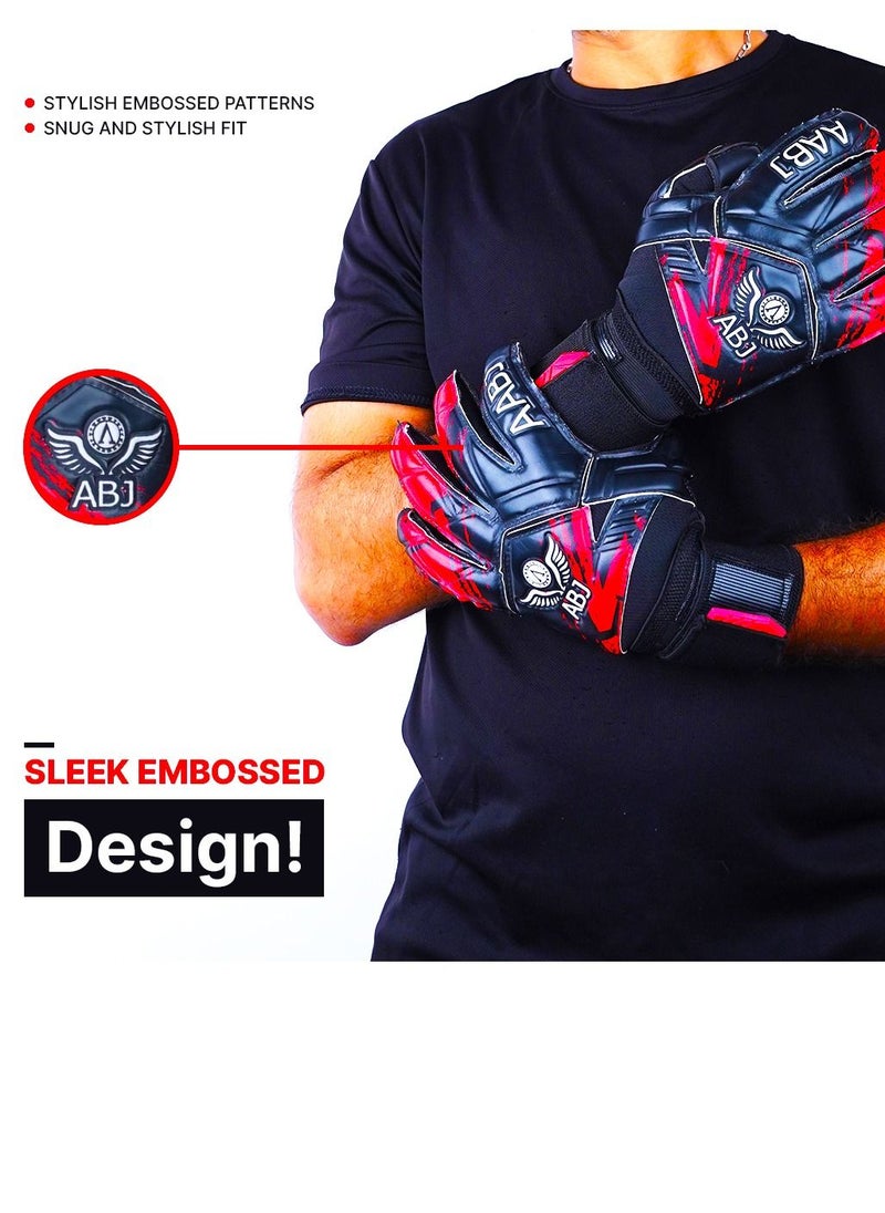 Soccer Goalkeeper Football Gloves Designed to Fit Both Sizes 8 to 9, Top Grip, Double Protection, Your Secret to Success in Training and Matches