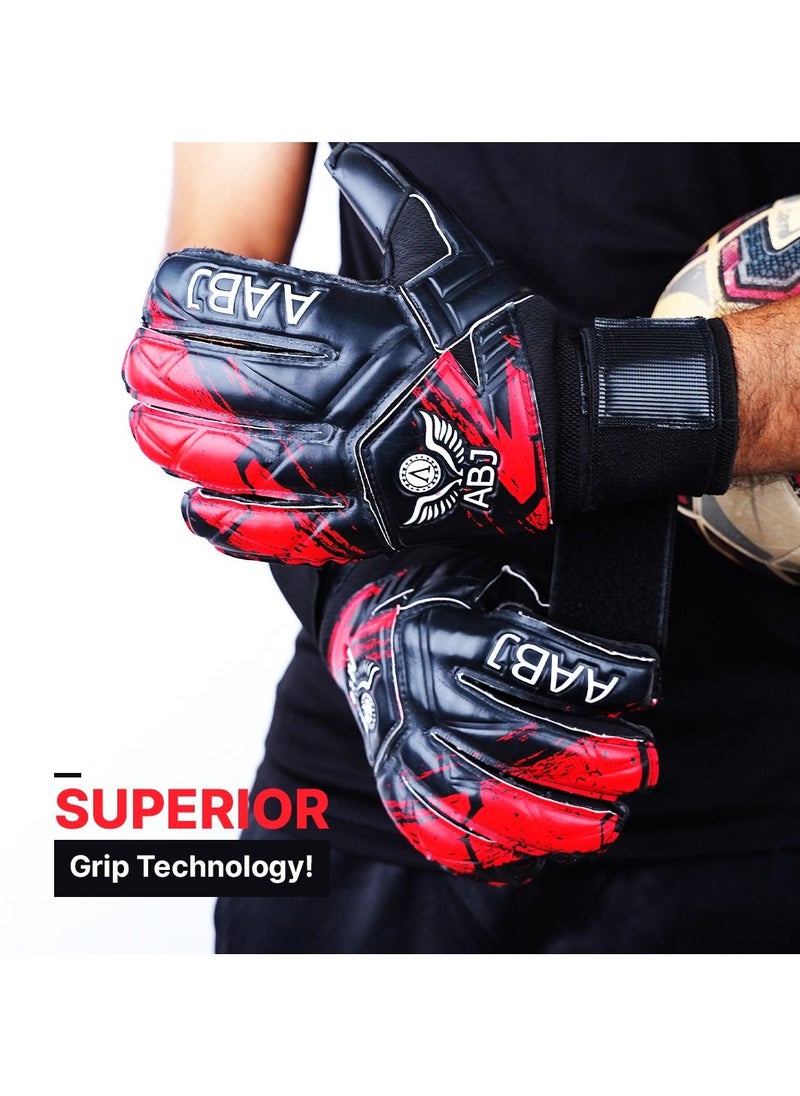 Soccer Goalkeeper Football Gloves Designed to Fit Both Sizes 8 to 9, Top Grip, Double Protection, Your Secret to Success in Training and Matches