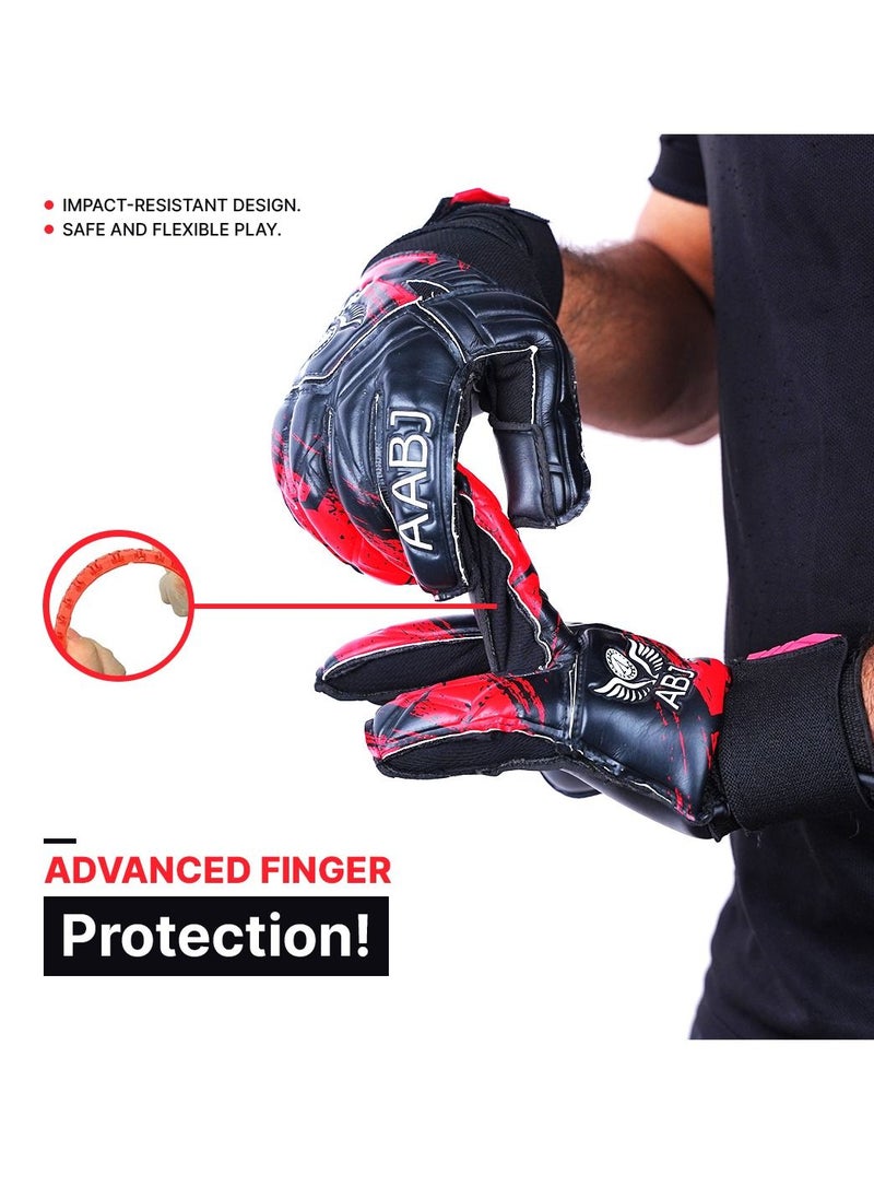 Soccer Goalkeeper Football Gloves Designed to Fit Both Sizes 8 to 9, Top Grip, Double Protection, Your Secret to Success in Training and Matches