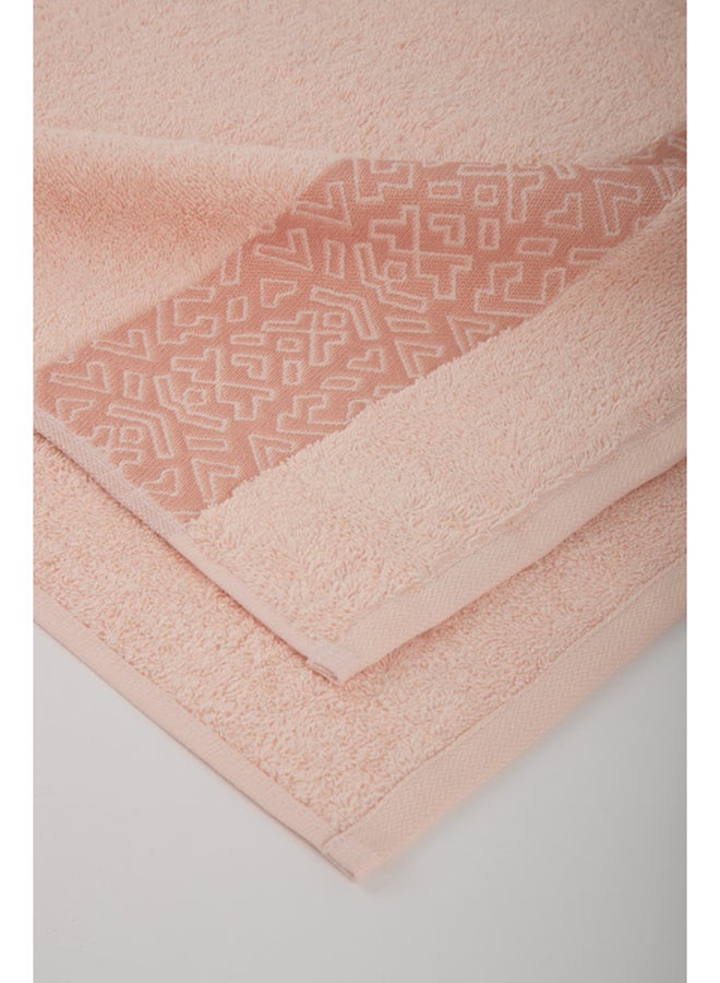 BLOCKS TOWELS - 500 GSM - 100% Cotton Terry - Jacquard Border- 1 Bath Sheet 85x170 cm- Luxury Touch - Extra Absorbent-Peach