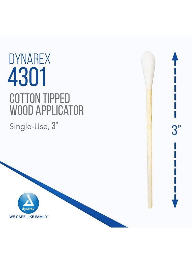 Dynarex 3-Inch Non-Sterile Cotton Tipped Applicators - Single-Use Wooden Cotton Tip Applicators For Wound Care, Dressing, Hygiene, Makeup, Cleaning, Jewelry - 1 Box Of 1000  - Image 2