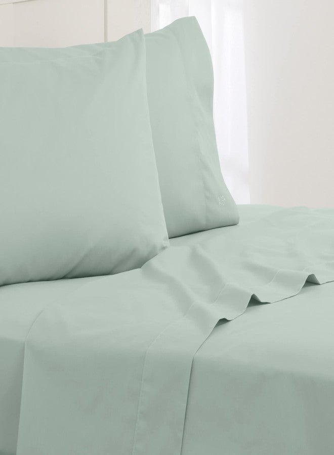Southern Tide Cotton Twill 200 Thread Count Standard Pillowcase Pair- 100% Cotton - Soft & Cozy - Bed Sheet Set - Deep Pocket - Easy Care - Green Pillowcase (Standard, Green) - Image 3