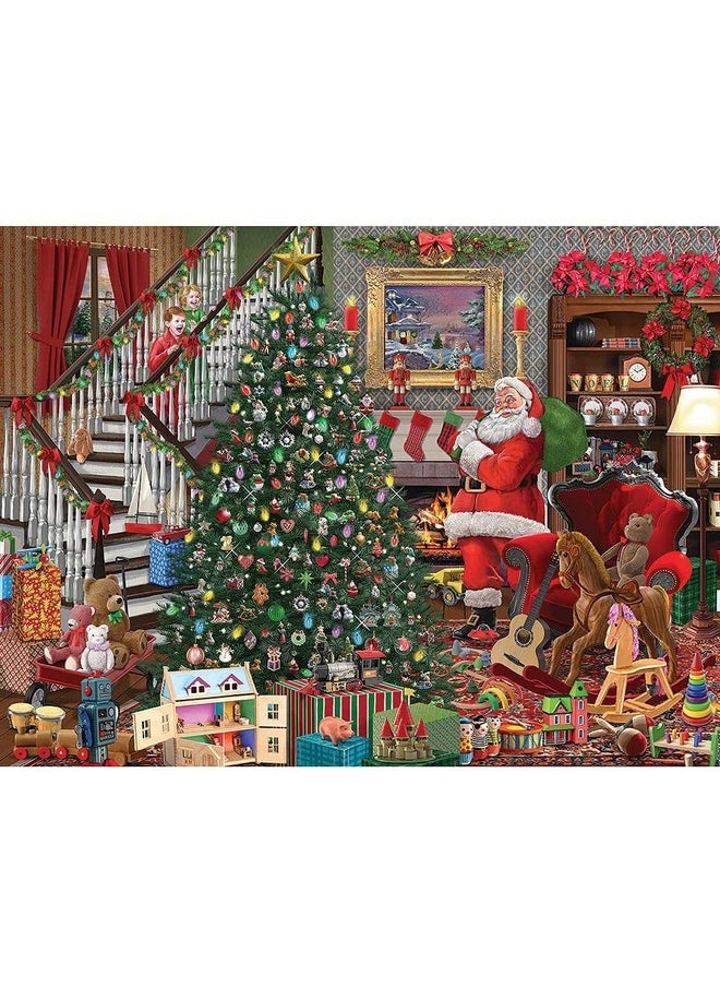 Bits and Pieces Bits and Pieces - 1000 Piece Jigsaw Puzzle for Adults 20' x 27" - Christmas Joy - 1000 pc Santa Jigsaw by Artist Bigelow Illustrations  - Image 1