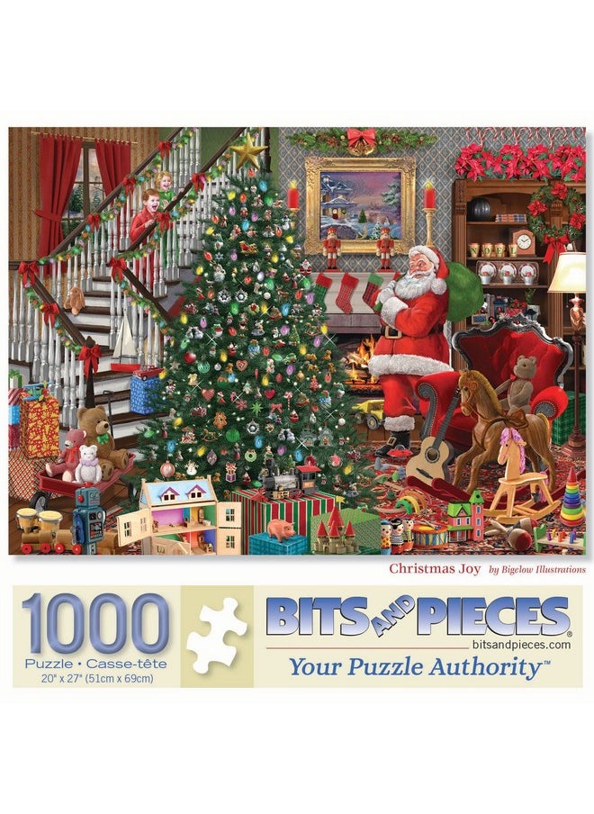 Bits and Pieces Bits and Pieces - 1000 Piece Jigsaw Puzzle for Adults 20' x 27" - Christmas Joy - 1000 pc Santa Jigsaw by Artist Bigelow Illustrations  - Image 2
