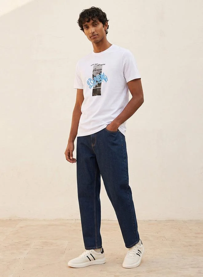 سبلاش فيڤ Basic Slim Fit Cotton Crew Neck T-shirt