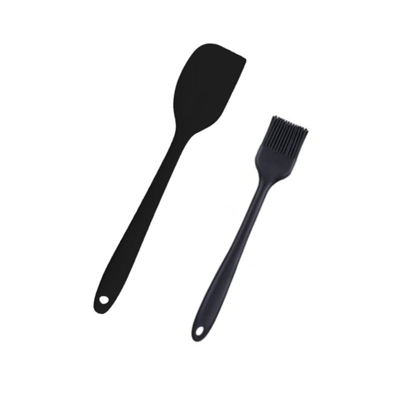 Femora Premium Virgin Silicone Tools - Big Spatula (1 pc.), Basting Brush (1 pc.), Set of 2, Black - Image 5