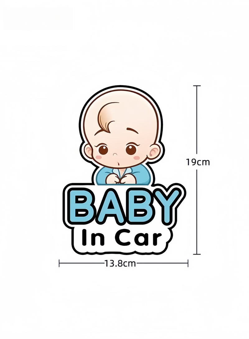 2 Pcs Baby in Car Stickers Sign and Decal for Girl, Baby Car Sticker, Removable Safety Sticker Notice Board, Cute Baby Window Car Sticker, on Board Stickers(Boy Style) - Image 2