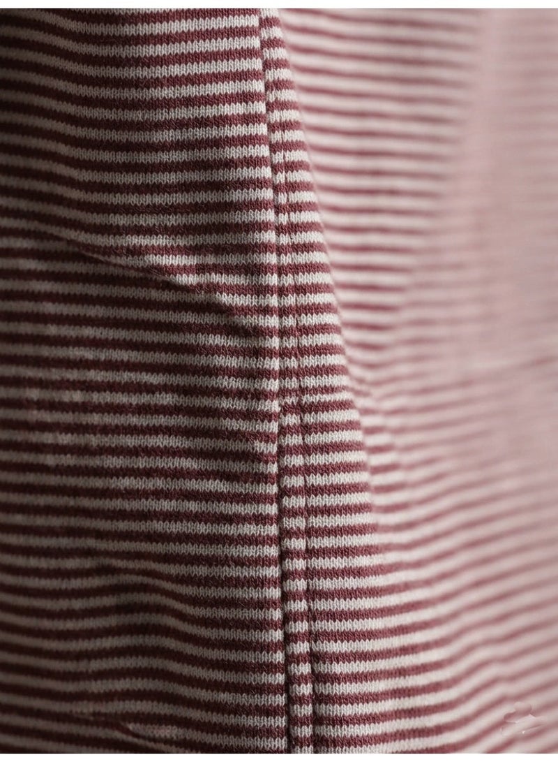 Blend Men’s Striped T-Shirt – Red & White Slim Fit Crew Neck Cotton Casual Tee - Image 3