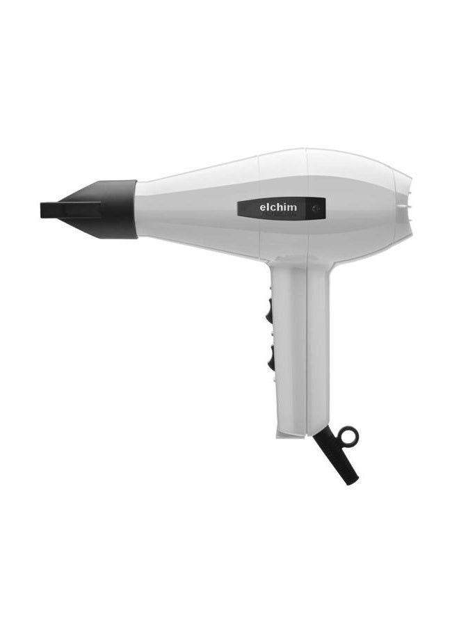 ELCHIM Classic 2001 Hair Dryer: Light 1875 Watt Quick Dry Professional Salon Blow Dryer - White - Image 1