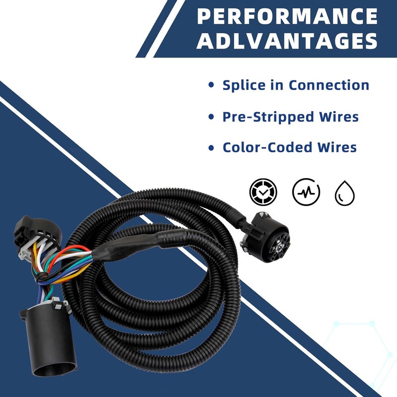 MITZONE 7-Foot 7-Pin Truck Bed Trailer Wiring Plug Harness Extension for Ford F-Series - Image 5