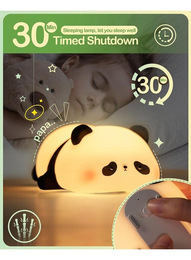 مويكسين مصباح LED ليلي للأطفال قابل لإعادة الشحن من Kawaii Panda لغرفة الأطفال، سطوع قابل للتعديل - Image 3