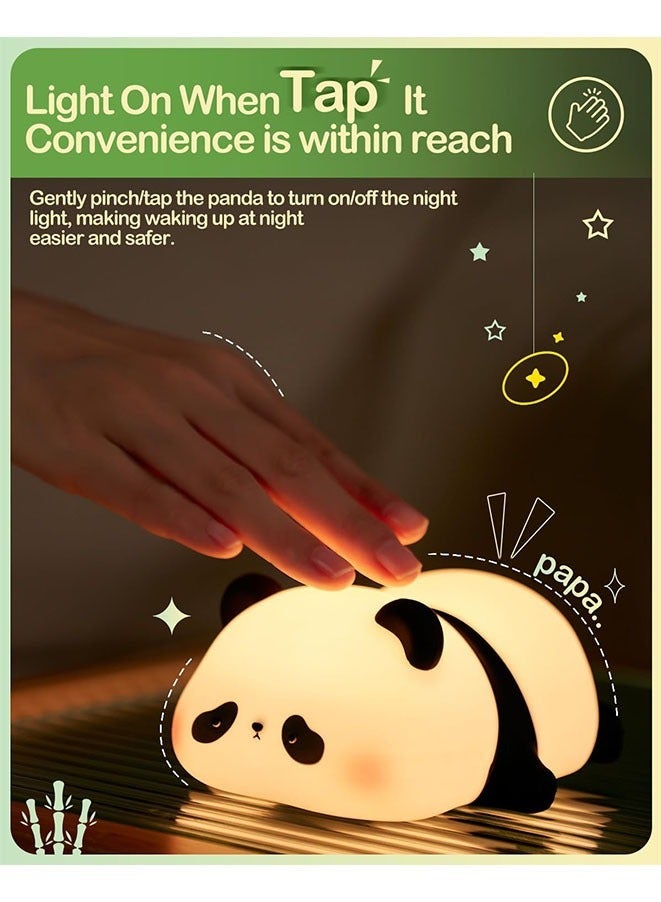 مويكسين مصباح LED ليلي للأطفال قابل لإعادة الشحن من Kawaii Panda لغرفة الأطفال، سطوع قابل للتعديل - Image 4