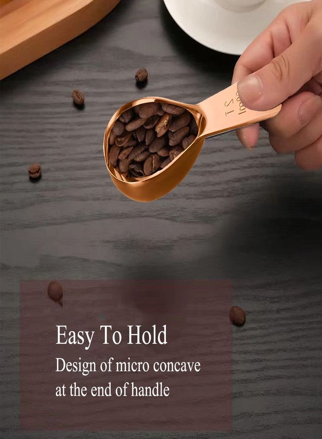 ITXIYC Measuring Spoon Coffee Scoop 2 Tablespoon Reusable 18/8 Stainless Steel Titanium plating Good Size For Coffee Canister Easy To Storage(Rose Golden 1 Set) - Image 4
