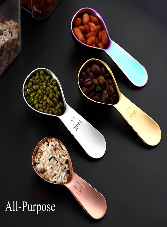 ITXIYC Measuring Spoon Coffee Scoop 2 Tablespoon Reusable 18/8 Stainless Steel Titanium plating Good Size For Coffee Canister Easy To Storage(Rose Golden 1 Set) - Image 5