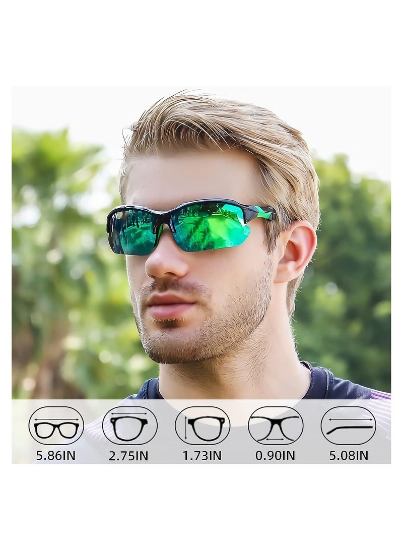 KASTWAVE Polarized Sports Glasses, Cycling Sunglasses for Men Women, Sunglasses Set for Cycling Baseball Golf Fishing Driving Running - Image 3