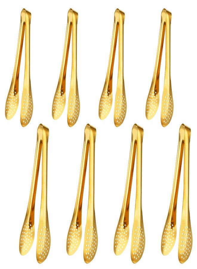 Elesunory ملقط تقديم ذهبي من إليسونوري، 8 قطع، مقاس 9 و12 بوصة، مصنوع من الفولاذ المقاوم للصدأ، مثالي لتقديم الطعام في الحفلات والمطابخ والمطاعم. - Image 1