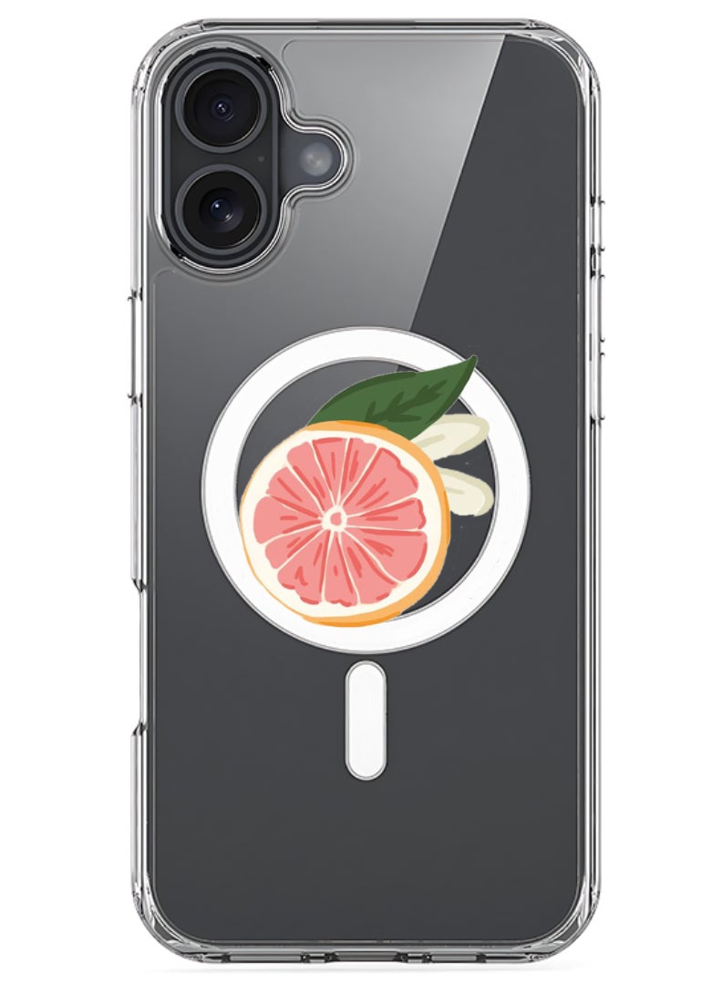 Theodor iPhone 16 Magsafe Magnetic Case Compatible with Wireless Charging, Shockproof Phone Bumper Cover - Grapefruit - Image 1