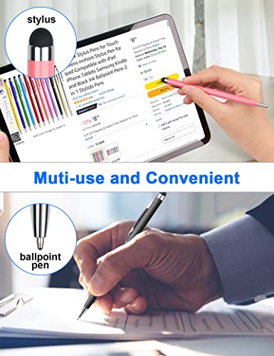 innhom 12 Pack Stylus Pens for Touch Screens Stylus Pen for ipad Compatible with iPad iPhone Tablets Samsung Kindle and Black Ink Ballpoint Pens-2 in 1 Stylists Pens - Image 4
