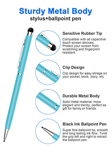 innhom 12 Pack Stylus Pens for Touch Screens Stylus Pen for ipad Compatible with iPad iPhone Tablets Samsung Kindle and Black Ink Ballpoint Pens-2 in 1 Stylists Pens - Image 5