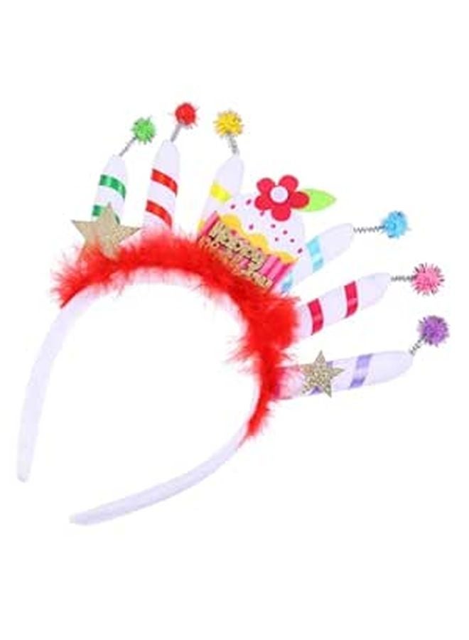 Birthday Party Headband With Cake Candle Photo Prop For Women Celebration - Image 1