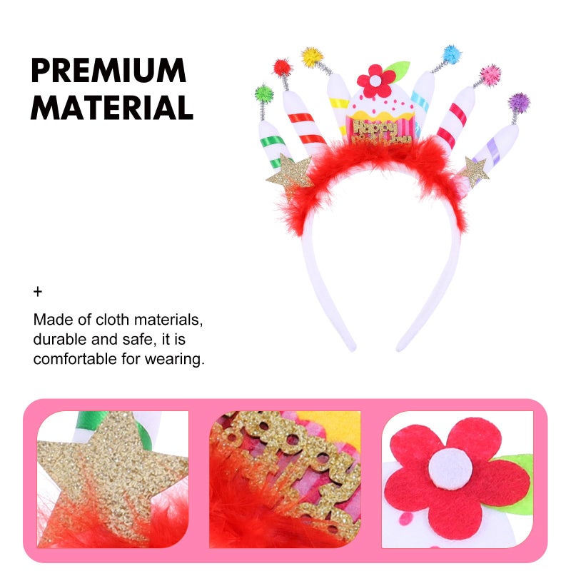 Birthday Party Headband With Cake Candle Photo Prop For Women Celebration - Image 4