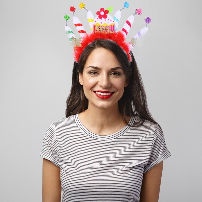 Birthday Party Headband With Cake Candle Photo Prop For Women Celebration - Image 5