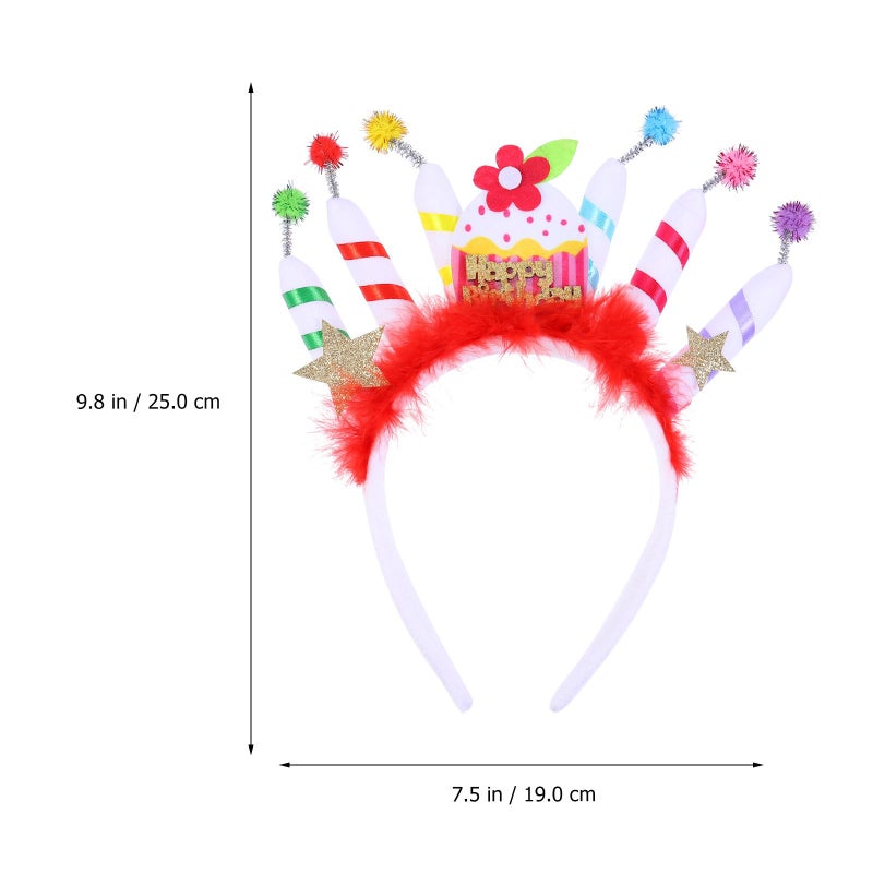 Birthday Party Headband With Cake Candle Photo Prop For Women Celebration - Image 3