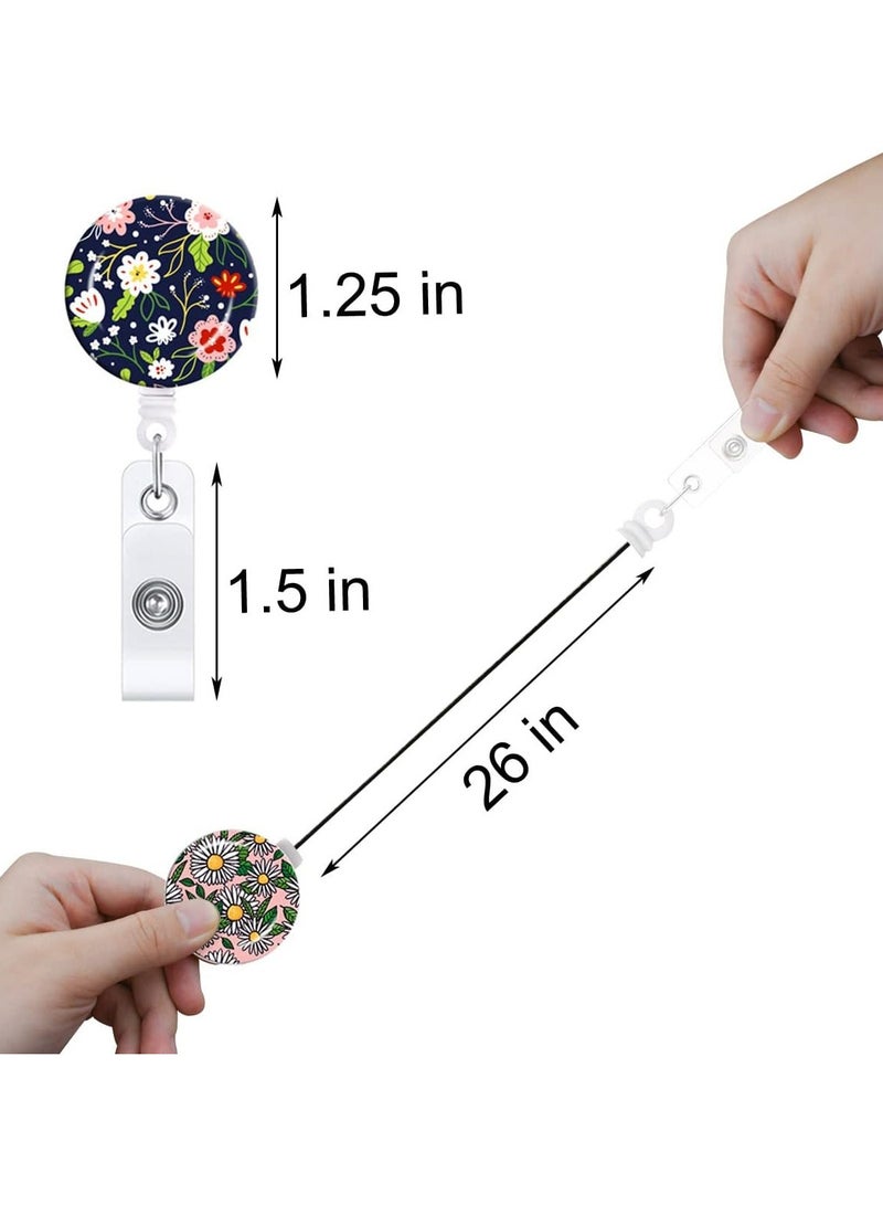 إسكدنيا 4 قطعة من حاملات الشارة القابلة للتقليل بشكل الزهور مع المشبك لموظفي المكاتب - Image 2