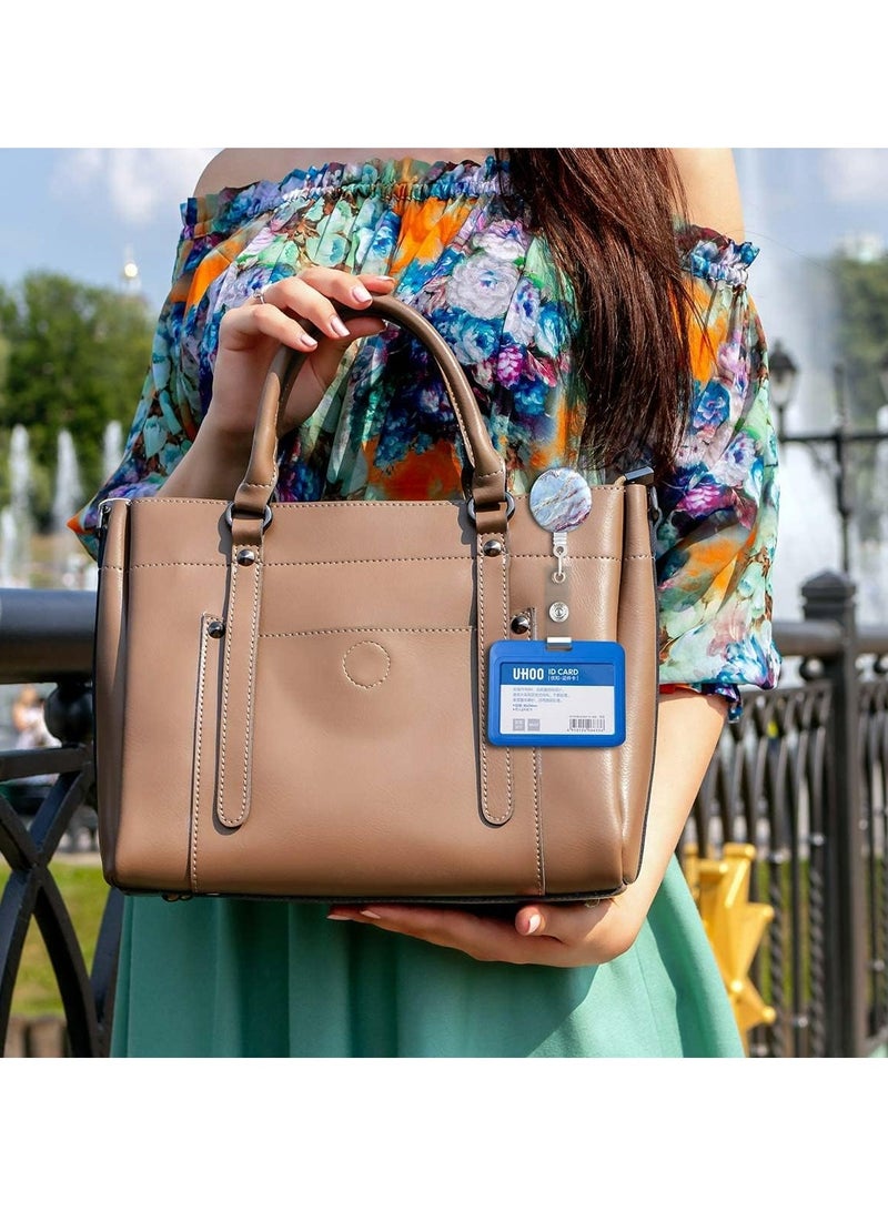 إسكدنيا 4 قطعة من حاملات الشارة القابلة للتقليل بشكل الزهور مع المشبك لموظفي المكاتب - Image 5