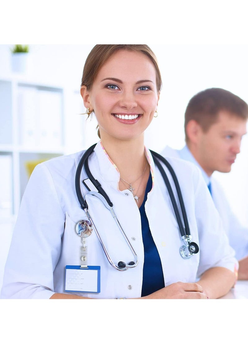 إسكدنيا 4 قطعة من حاملات الشارة القابلة للتقليل بشكل الزهور مع المشبك لموظفي المكاتب - Image 4